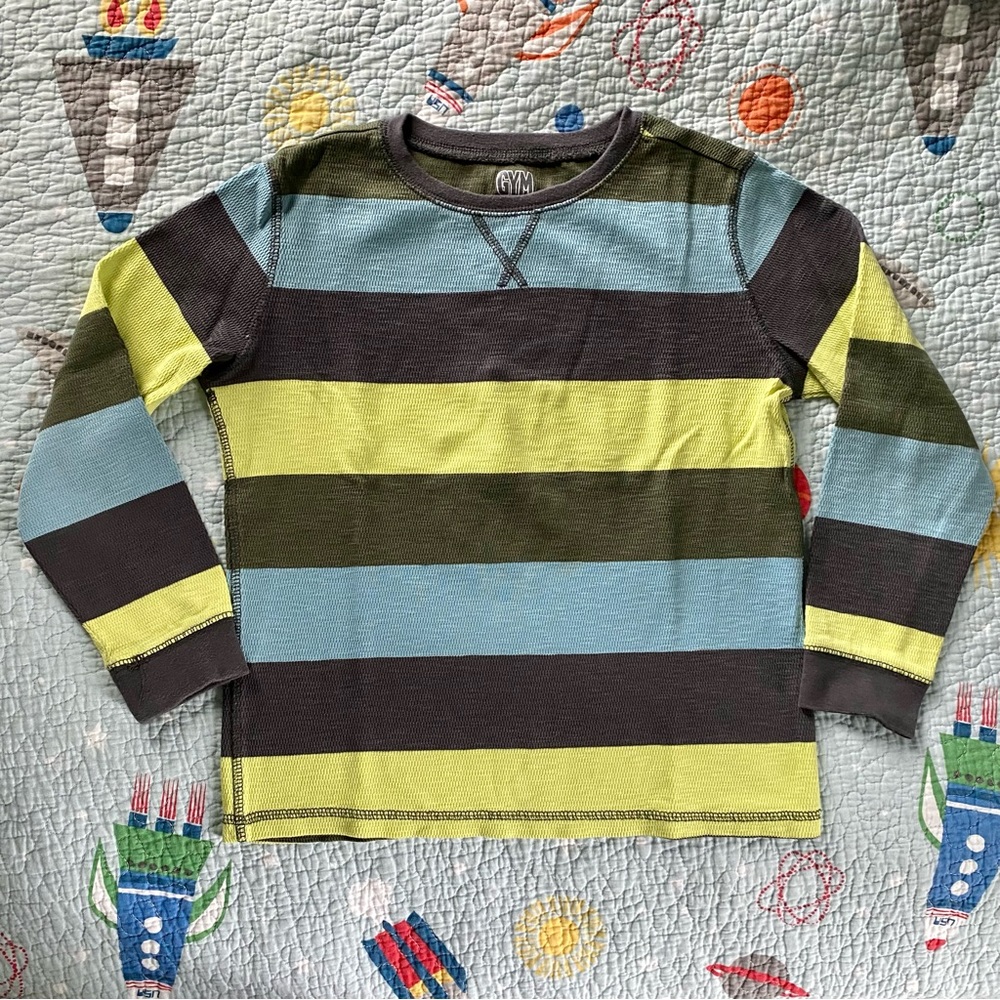 Gymboree, multi-colored, striped, long sleeve shirt, size youth M (7-8)